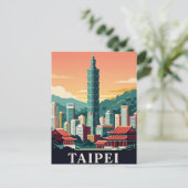 Oude Reisposter | TAIPEI Briefkaart (Staand voorkant)