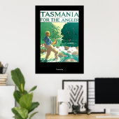Oude Reisposter Tasmanië Australië Poster (Thuiskantoor)