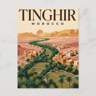 Oude Reisposter Tinghir Marokko Briefkaart