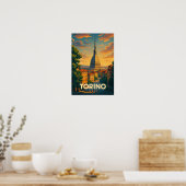 Oude Reisposter Torino Italië Poster (Keuken)