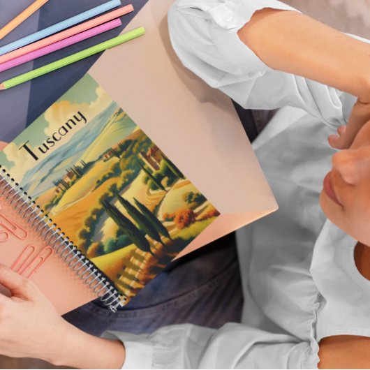 Oude reisposter Toscane, aanpasbaar Planner