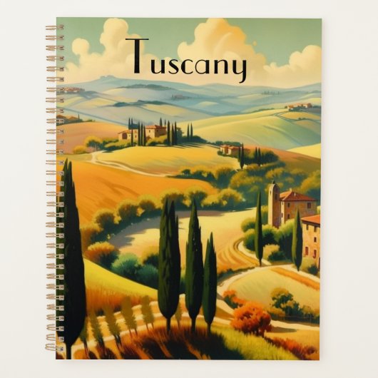 Oude reisposter Toscane, aanpasbaar Planner (Voorkant)
