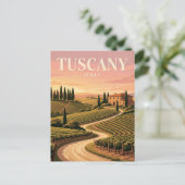 Oude Reisposter | Toscane Italië Briefkaart (Staand voorkant)
