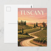 Oude Reisposter | Toscane Italië Briefkaart (Voorkant / Achterkant)