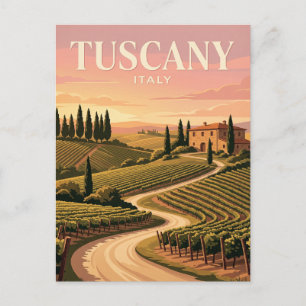 Oude Reisposter   Toscane Italië Briefkaart