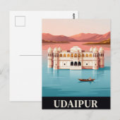 Oude Reisposter | UDAIPUR Briefkaart (Voorkant / Achterkant)