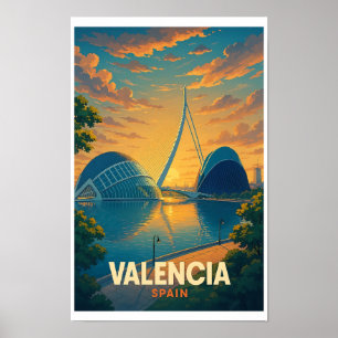 Oude reisposter Valencia Spanje - Stad van Kunst Poster