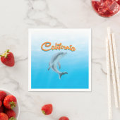 Oude reisposter van Californië Dolfijn Servetten (Insitu)