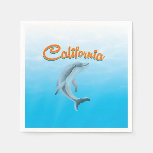Oude reisposter van Californië Dolfijn Servetten (Voorkant)