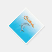 Oude reisposter van Californië Dolfijn Servetten (Hoek)