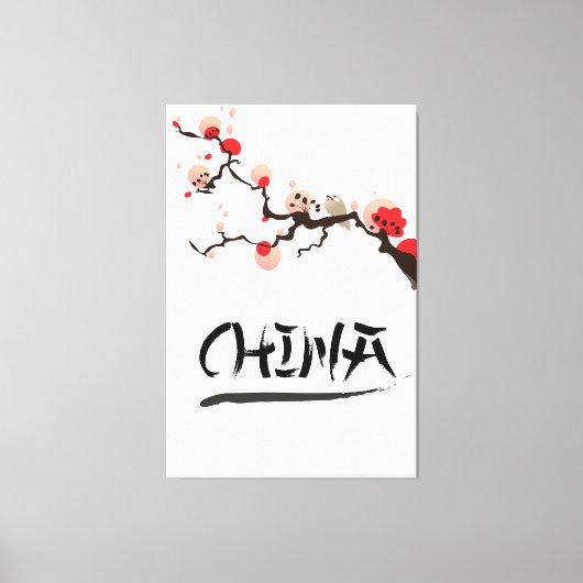 Oude reisposter van China Ink. Canvas Afdruk (Voorkant)