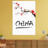 Oude reisposter van China Ink. Canvas Afdruk (Insitu (Woonkamer))