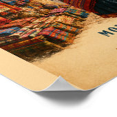 Oude reisposter van Cusco Peru met Andesgebergte Poster (Hoek)