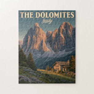 Oude reisposter van de Dolomieten in Italië Legpuzzel