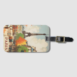 Oude Reisposter van de Eiffeltoren van Parijs Bagagelabel
