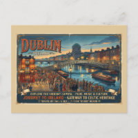 Oude reisposter van Dublin Ierland