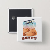 Oude reisposter van Egypte kaart Vierkante Button 5,1 Cm (Voorkant /achterkant)