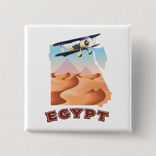 Oude reisposter van Egypte kaart Vierkante Button 5,1 Cm (Voorkant)