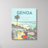 Oude reisposter van Genoa Italiaanse Rivièra 1931 Canvas Afdruk (Voorkant)
