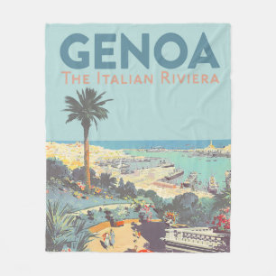 Oude reisposter van Genoa Italiaanse Riviera 1931 Fleece Deken
