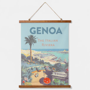 Oude reisposter van Genoa Italiaanse Riviera 1931 Hangend Wandkleed