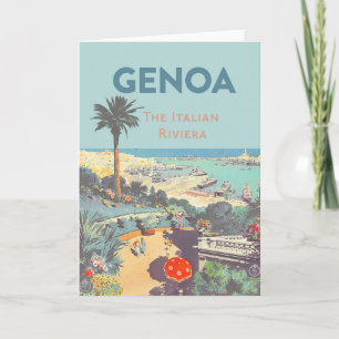 Oude reisposter van Genoa Italiaanse Riviera 1931 Kaart