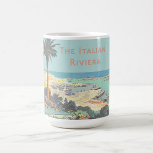 Oude reisposter van Genoa Italiaanse Riviera 1931 Koffiemok