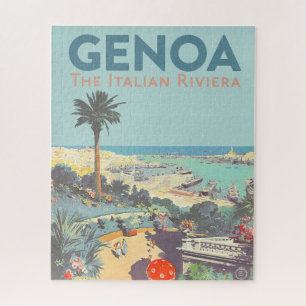 Oude reisposter van Genoa Italiaanse Riviera 1931 Legpuzzel