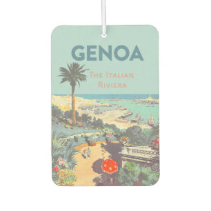 Oude reisposter van Genoa Italiaanse Riviera 1931 Luchtverfrisser