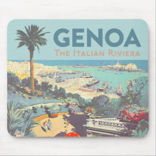 Oude reisposter van Genoa Italiaanse Riviera 1931 Muismat