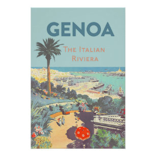 Oude reisposter van Genoa Italiaanse Riviera 1931 Perfect Poster