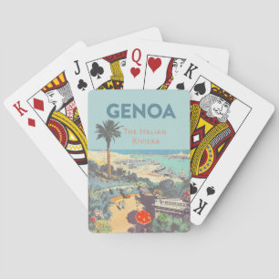 Oude reisposter van Genoa Italiaanse Riviera 1931 Pokerkaarten