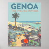 Oude reisposter van Genoa Italiaanse Riviera 1931 Poster (Voorkant)