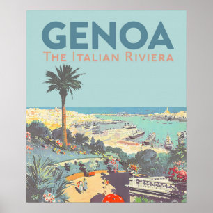Oude reisposter van Genoa Italiaanse Riviera 1931 Poster