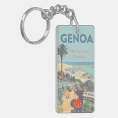 Oude reisposter van Genoa Italiaanse Riviera 1931 Sleutelhanger (Voorkant Links)