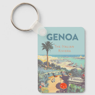 Oude reisposter van Genoa Italiaanse Riviera 1931 Sleutelhanger