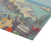 Oude reisposter van Genoa Italiaanse Riviera 1931 Snijplank (Hoek)