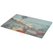 Oude reisposter van Genoa Italiaanse Riviera 1931 Snijplank (Hoek)