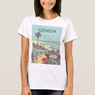 Oude reisposter van Genoa Italiaanse Riviera 1931 T-shirt