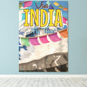 Oude reisposter van India Canvas Afdruk (Insitu (Houten vloer))