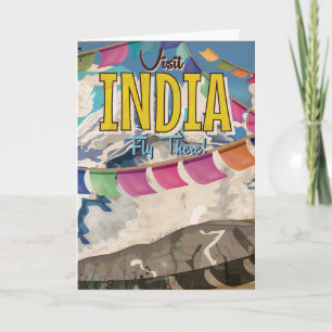 Oude reisposter van India Feestdagen Kaart