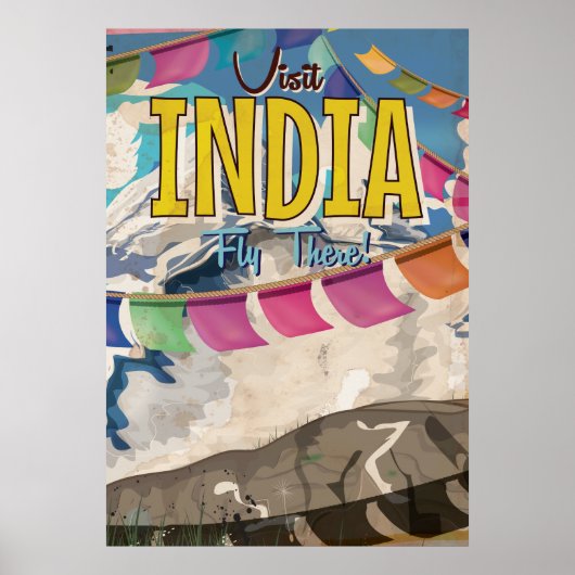 Oude reisposter van India Poster (Voorkant)