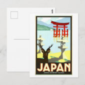 Oude Reisposter van Japan Briefkaart (Voorkant / Achterkant)