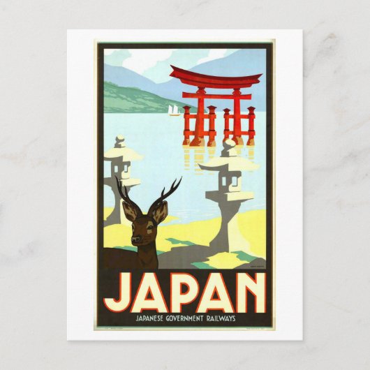 Oude Reisposter van Japan Briefkaart (Voorkant)