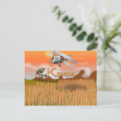 Oude reisposter van Kansas tarweveld Briefkaart (Staand voorkant)