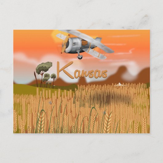 Oude reisposter van Kansas tarweveld Briefkaart (Voorkant)