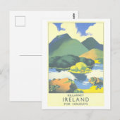 Oude reisposter van Killarney in Ierland Briefkaart (Voorkant / Achterkant)