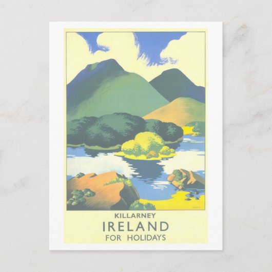 Oude reisposter van Killarney in Ierland Briefkaart (Voorkant)