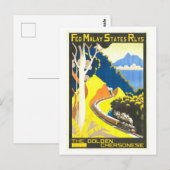 Oude reisposter van Malay Railways Briefkaart (Voorkant / Achterkant)