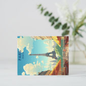 oude reisposter van Parijs Briefkaart (Staand voorkant)